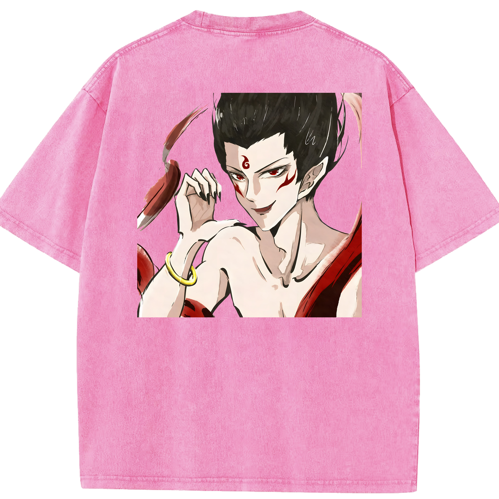 （画像用） Ne Zha 2 ナタ 魔童の大暴れ 綿100% ヴィンテージ風 半袖Tシャツ（背面プリント）
